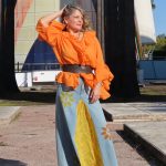 FALDA ENCAJE AMARILLA