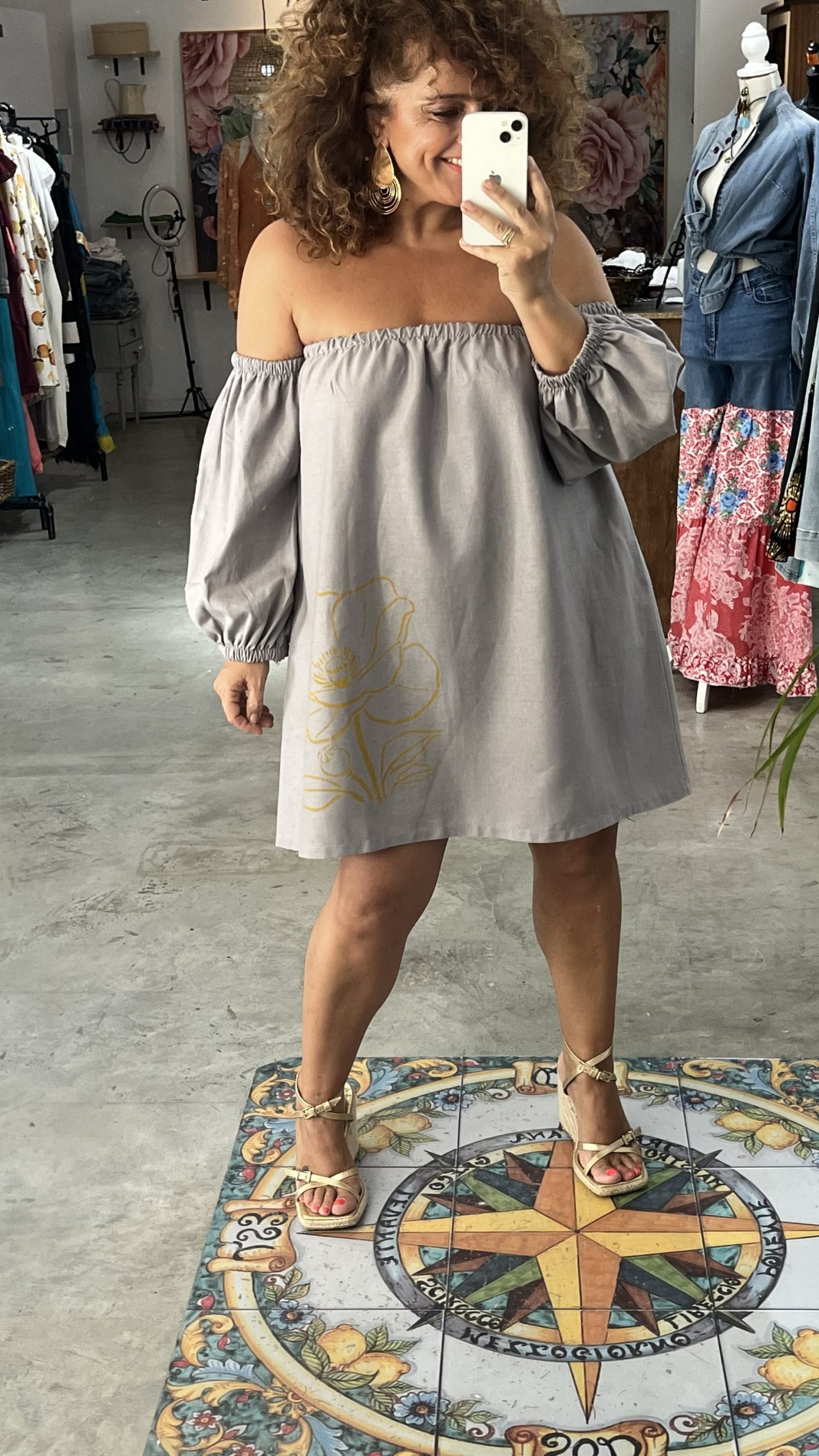 img_8555 VESTIDO CORTO GRIS - Imagen 3